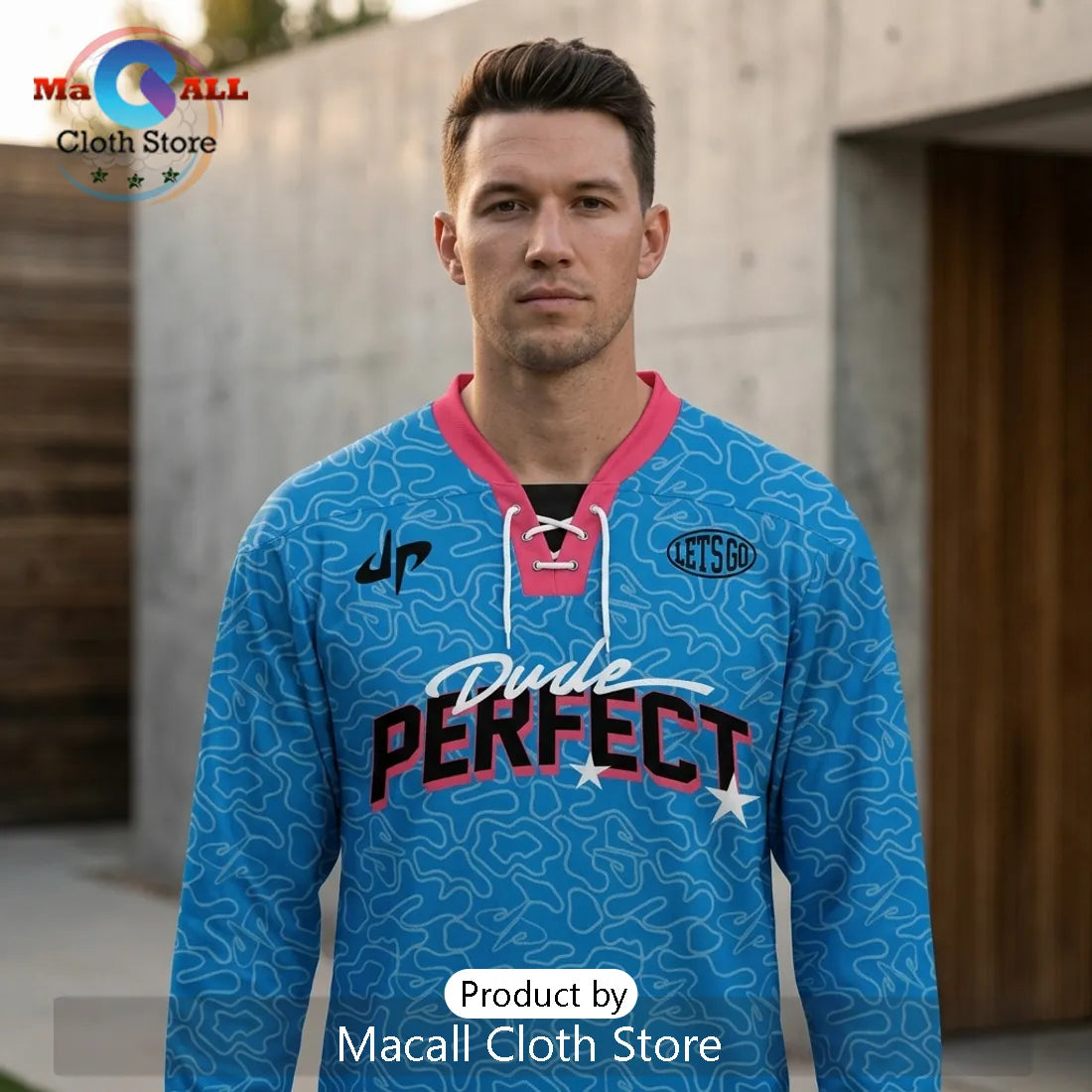 Dude Perfect Squad Games Tour 2026 Personalized Blue Hockey Jersey