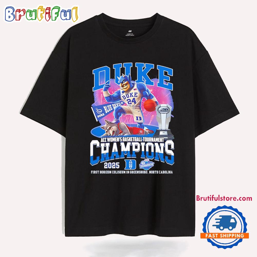 Duke Blue Devils 2025 ACC Women’s Basketball Tournament Champions Mascot T Shirt
