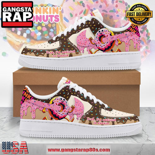 Dunkin’ Donuts Addicted Air Force 1 Sneakers Running Sneakers Shoes