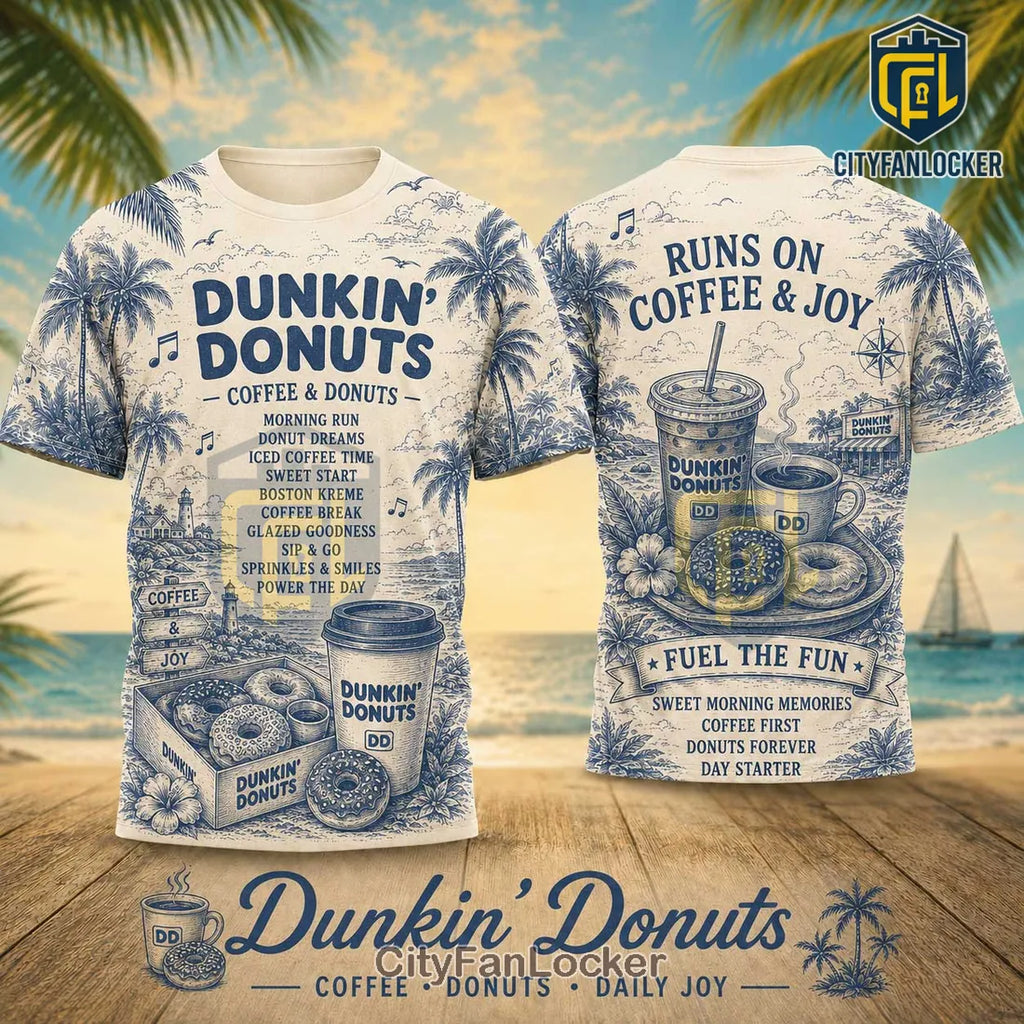 Dunkin Donuts Coffee and Donuts Cream T-Shirt