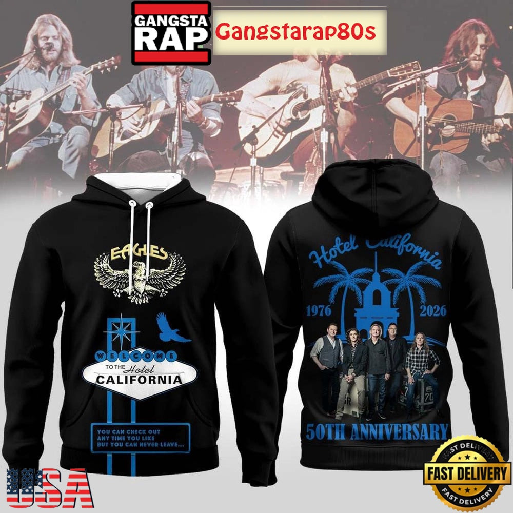 Eagles Hotel California 50th Anniversary 2026 Unisex Hoodie