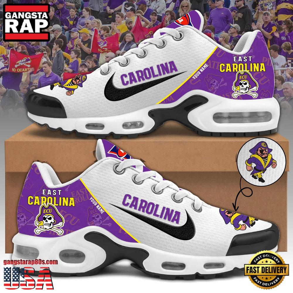 NCAA Custom Name East Carolina Football Mascot Symbol Air Max Plus Shoes Running Sneakers