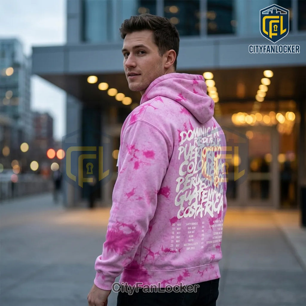 Ed Sheeran LOOP Tour 2026 Pink Tie-Dye Concert Merch Hoodie
