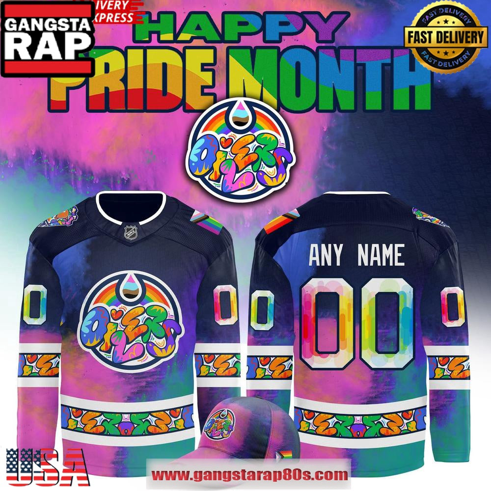Edmonton Oilers 2025 Pride Month NHL Custom Hockey Jersey