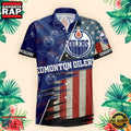 NFL Edmonton Oilers US Flag Pattern Hawaiian Shirt