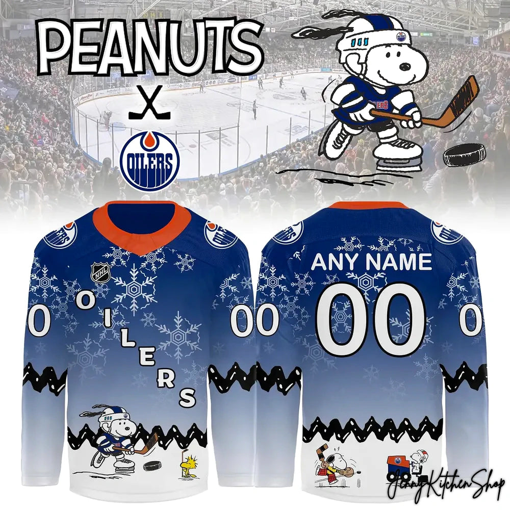 Edmonton Oilers x Peanuts Night Hockey Jersey