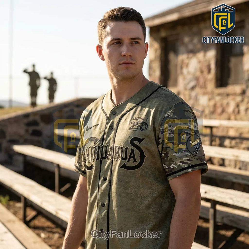 El Paso Chihuahuas America 250 Military Appreciation Camo Baseball Jersey
