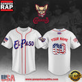 El Paso Chihuahuas Celebrating 4th of July 2026 250th Personalized White Baseball Jersey