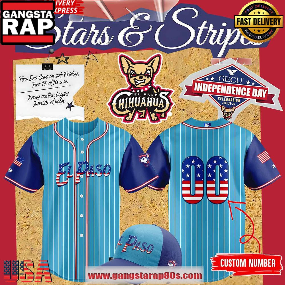 El Paso Chihuahuas Stars & Stripes Special Custom Baseball Jersey Shirt