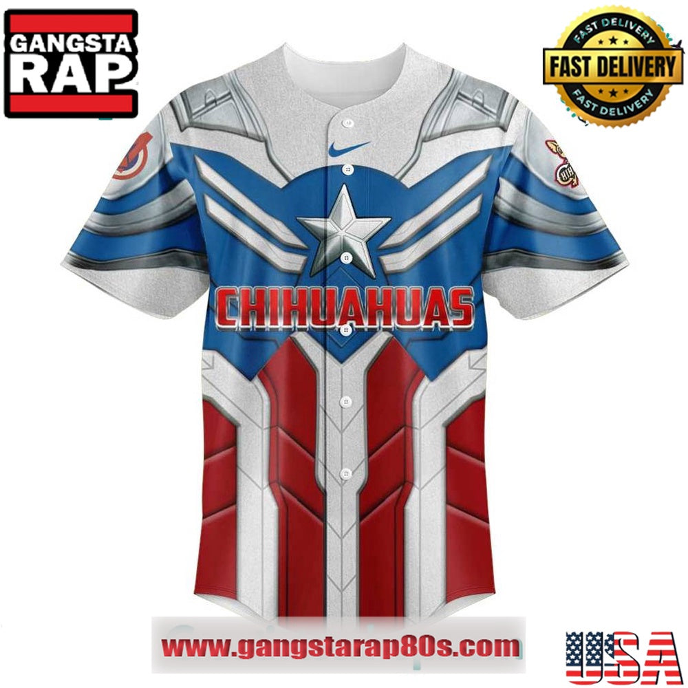 El Paso Chihuahuas x Captain America Special Baseball Jersey Shirt