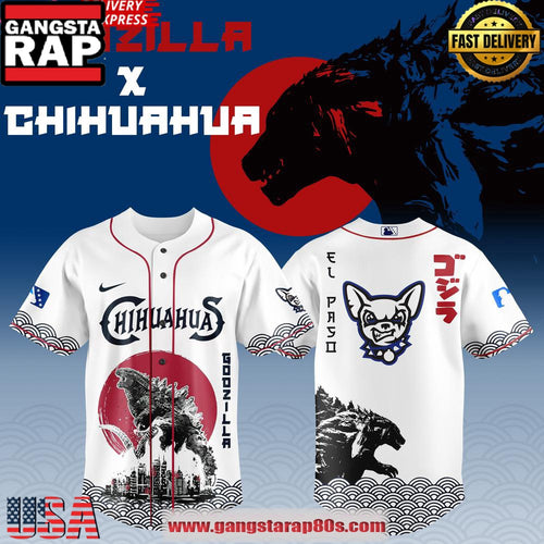 El Paso Chihuahuas x Godzilla Night 2025 Baseball Jersey Shirt