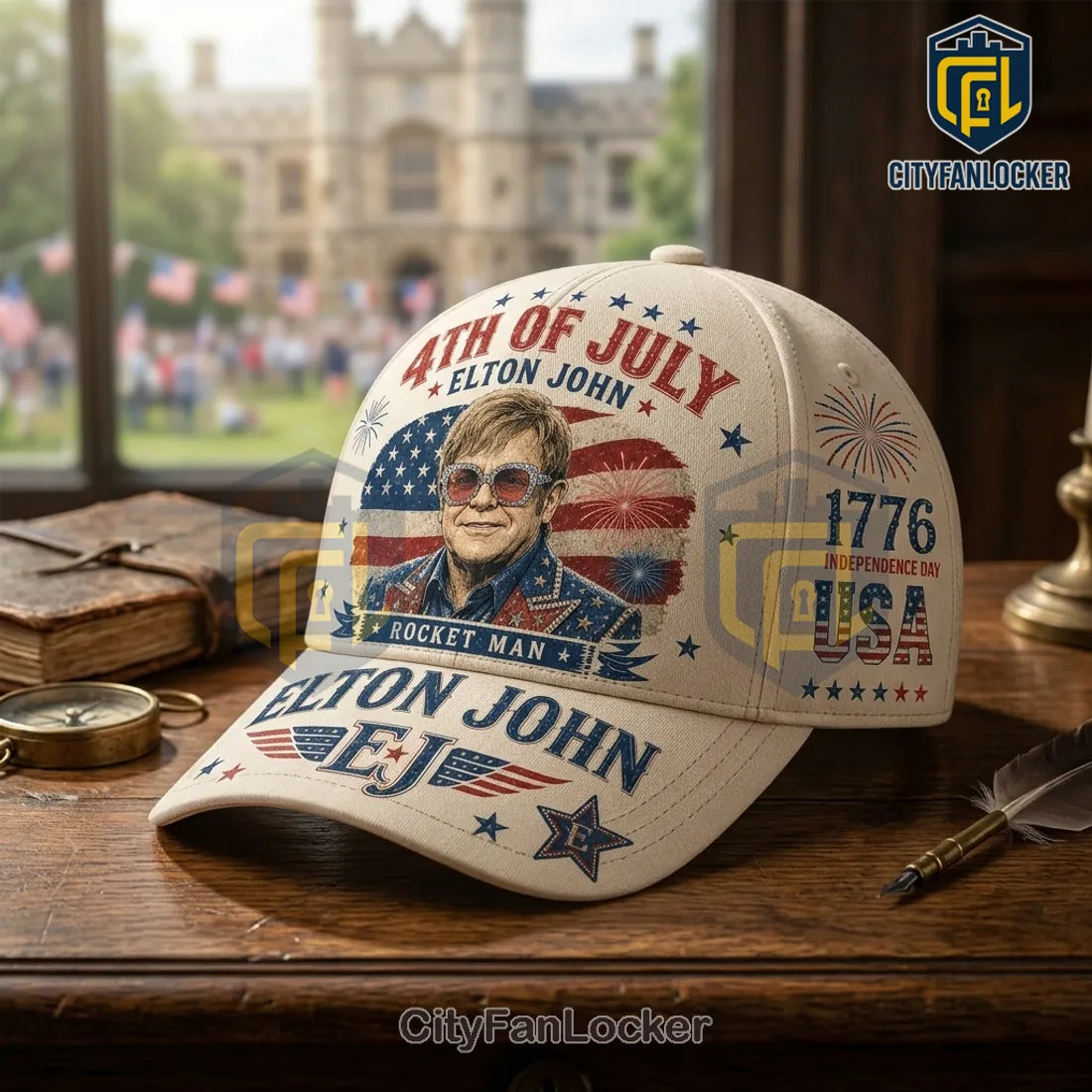 Elton John 4th of July Rocket Man USA Anniversary Baseball Cap