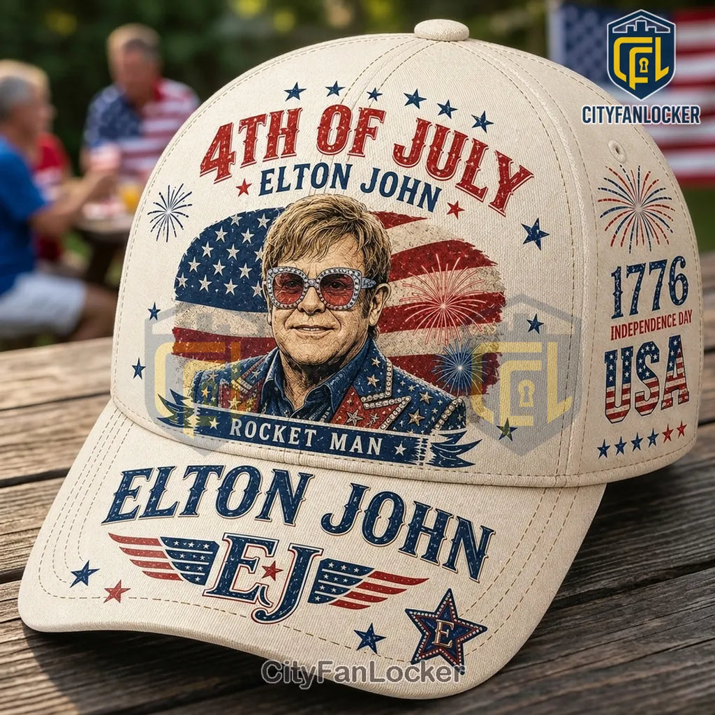 Elton John 4th of July Rocket Man USA Anniversary Baseball Cap