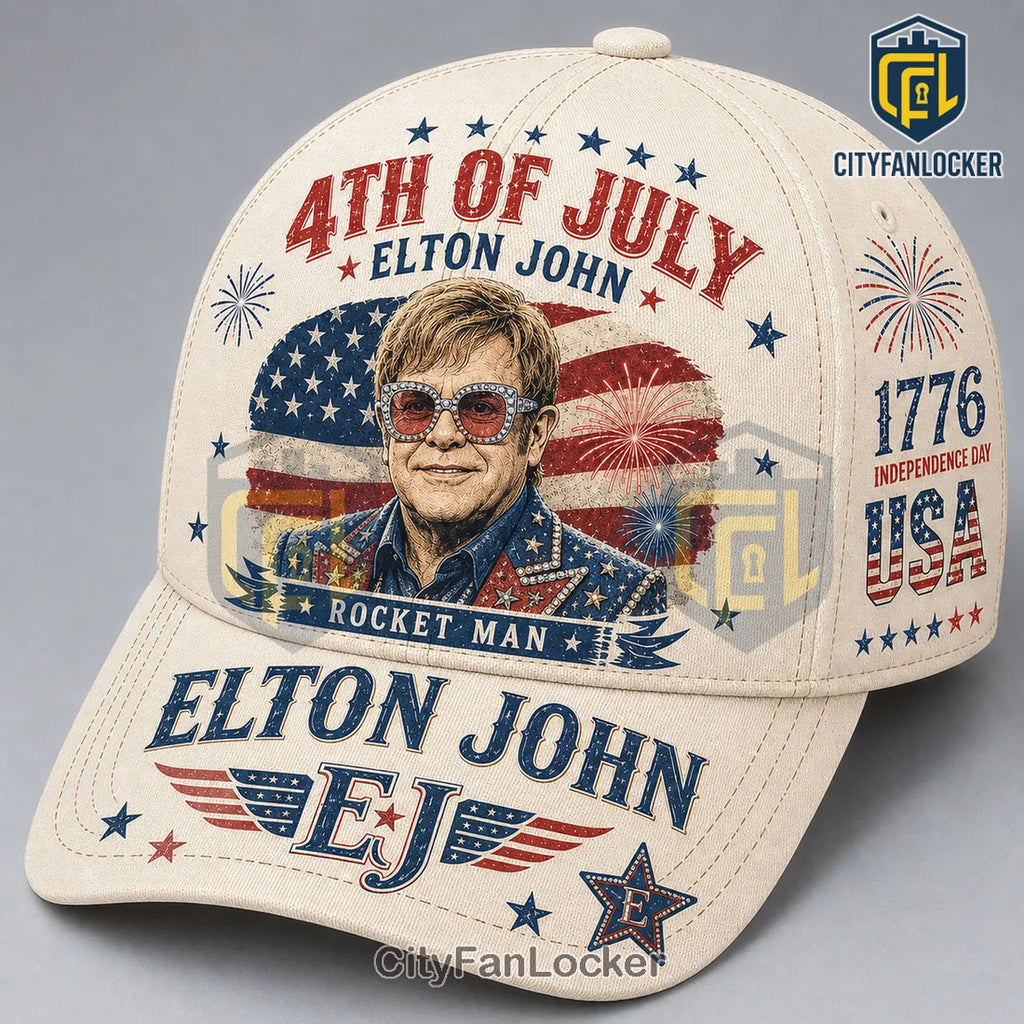 Elton John 4th of July Rocket Man USA Anniversary Baseball Cap