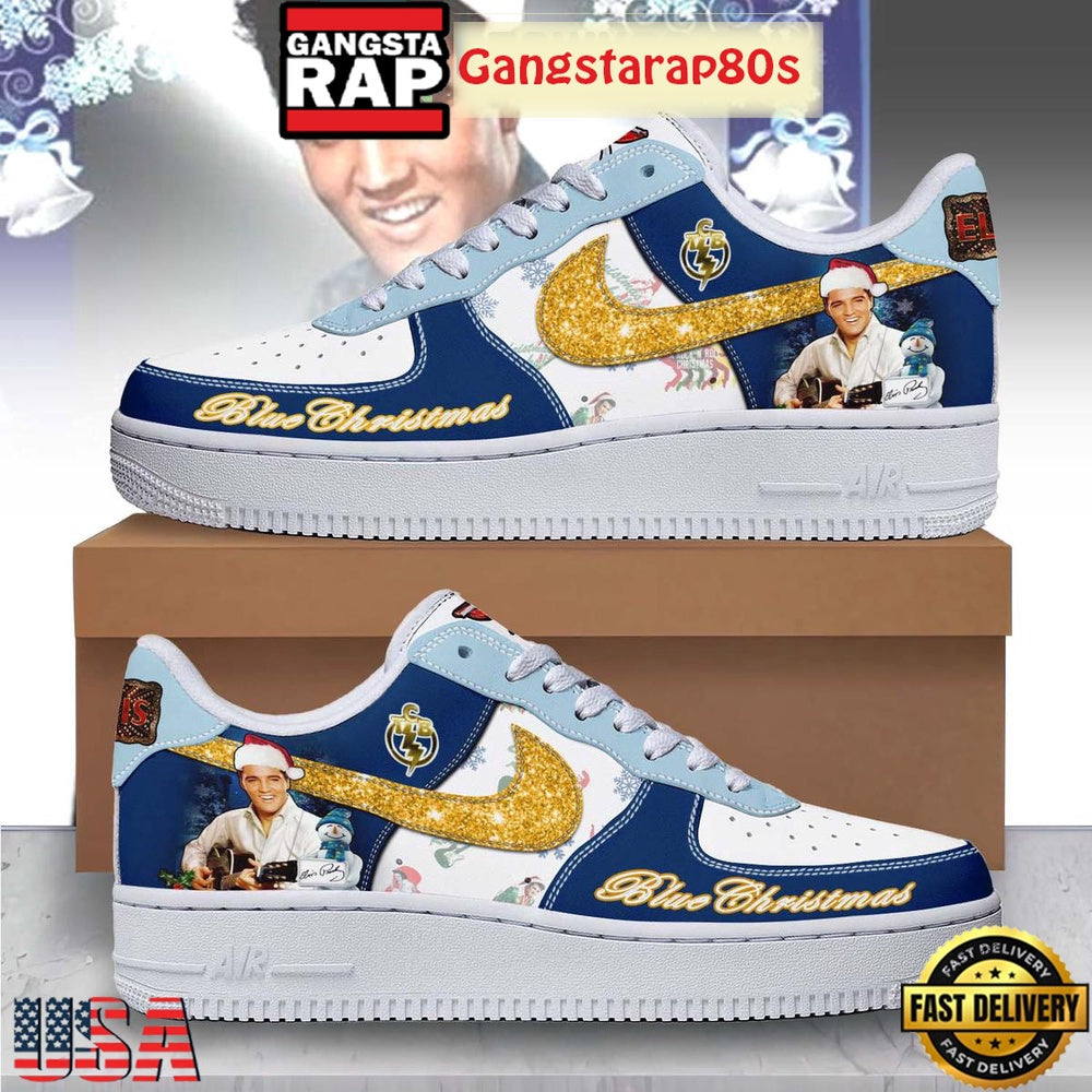 Elvis Presley Blue Christmas 2025 Limited Air Force 1 Sneakers Shoes