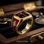 Elvis Presley Gold Plated King of Rock and Roll Commemorative Ring