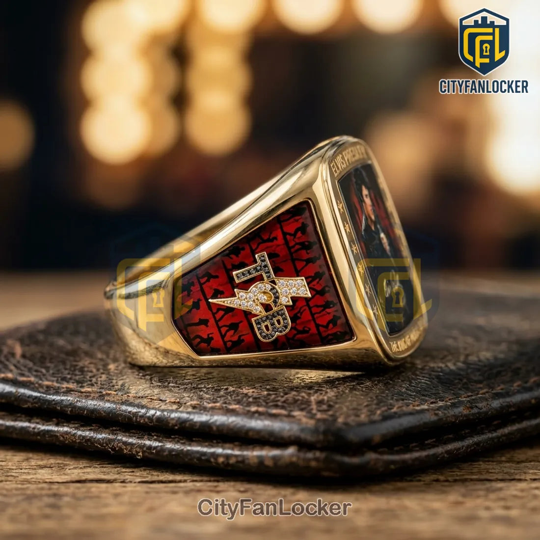 Elvis Presley Gold Plated King of Rock and Roll Commemorative Ring
