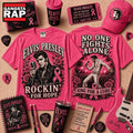 Elvis Presley No One Fights Alone Breast Cancer Awareness 3D Shirt Hoodie T-Shirt