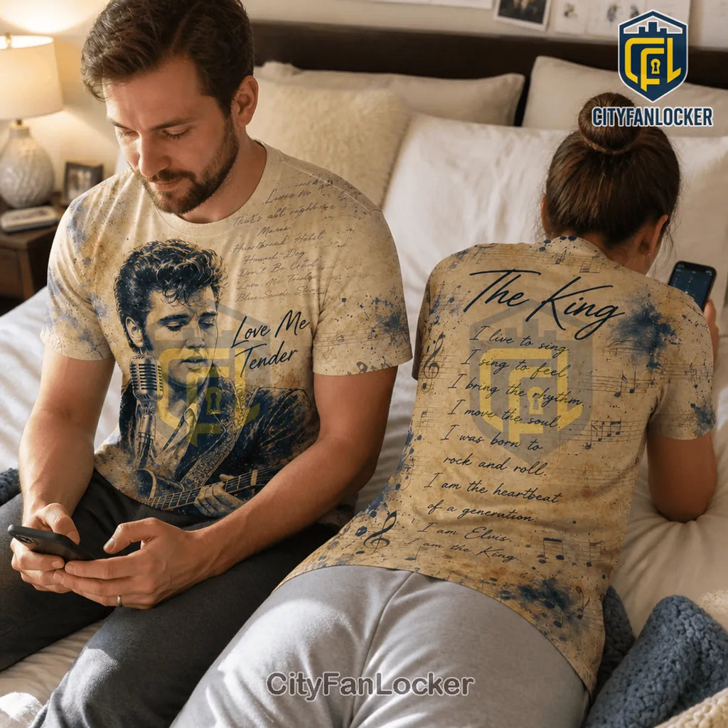 Elvis Presley The King Music Notes T-Shirt
