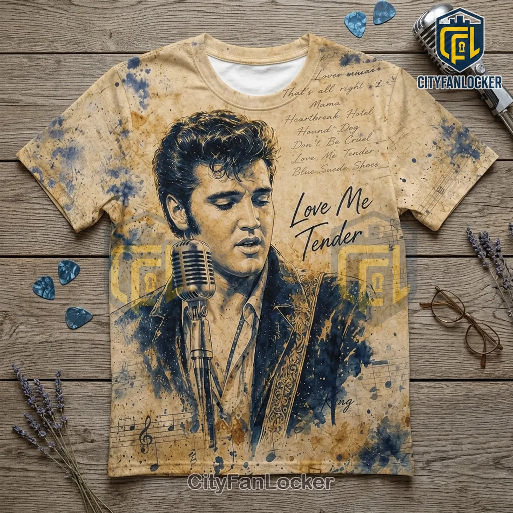 Elvis Presley The King Music Notes T-Shirt