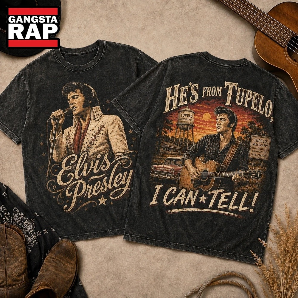 Elvis Presley Tupelo Water Tower Vintage Portrait 3D Shirt