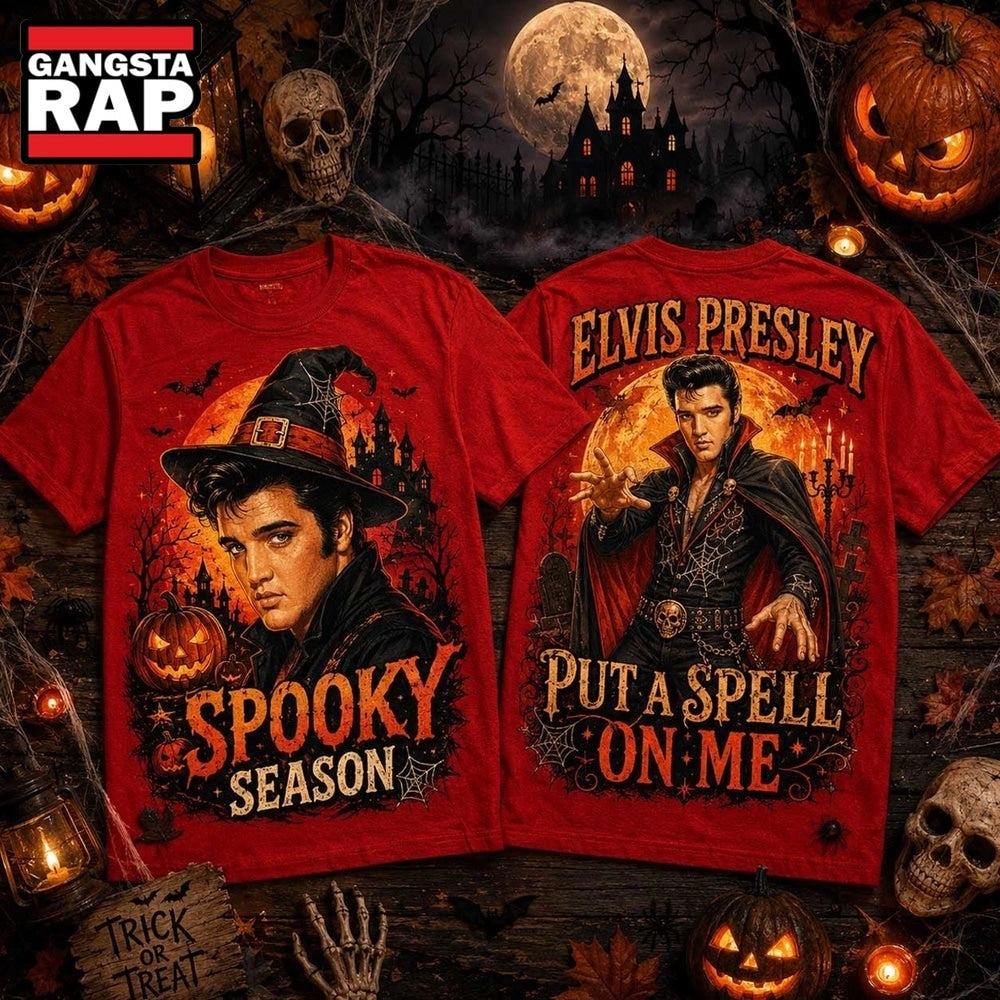 Elvis Presley Witch Hat And Vampire Cape Halloween 2026 3D Shirt , Music Trending 3D Shirt