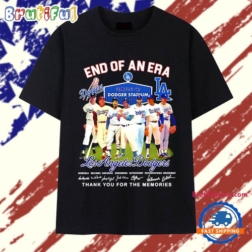 End of an Era Los Angeles Dodgers Stadium Players Signature T Shirt