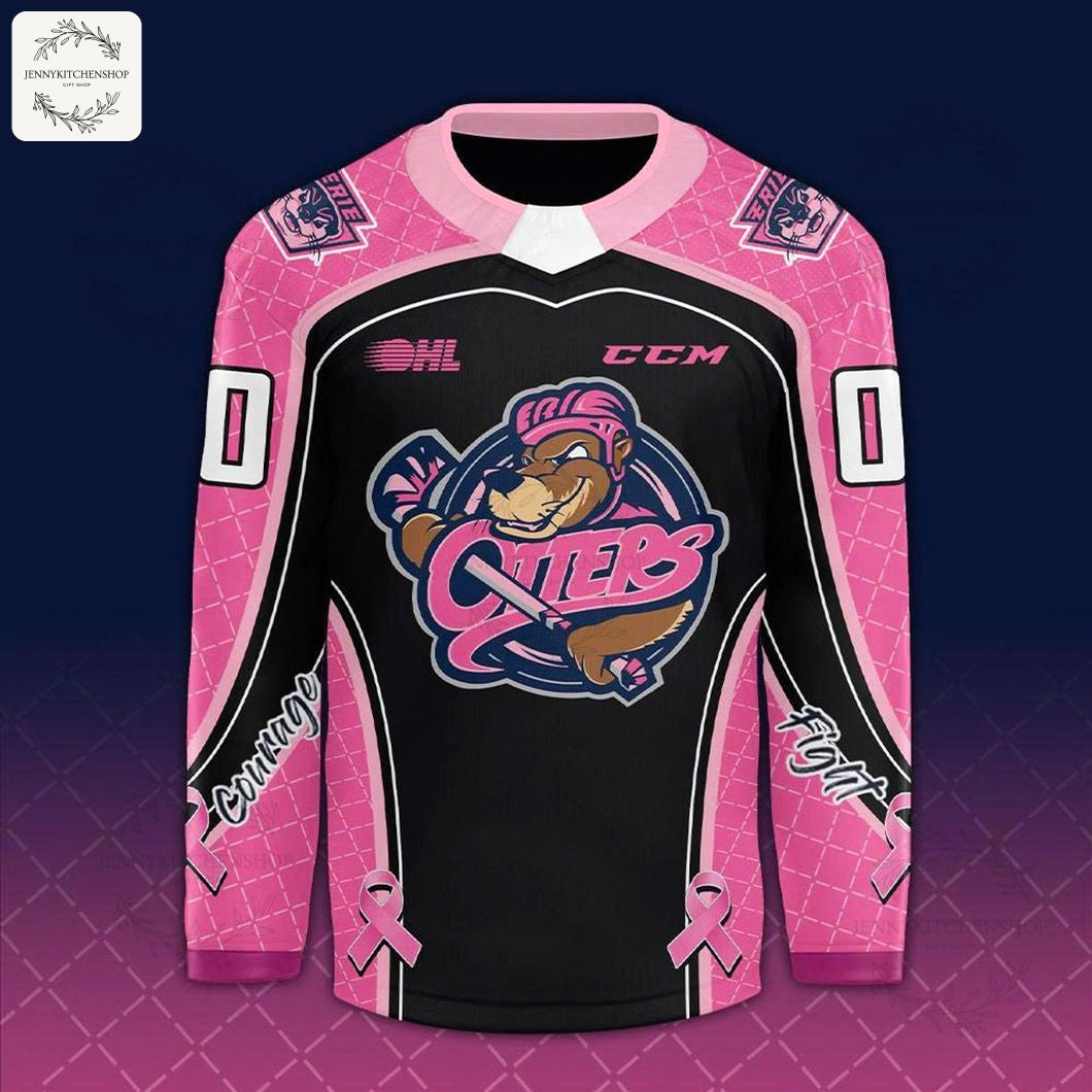 Erie Otters Pink Rink 2025 Hockey Jersey Personalized Fan Gear CCM