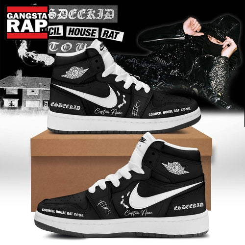 EsDeeKid Council House Rat Tour 2026 Black Air Jordan 1 Hightop Shoes , Music Air Jordan 1 Shoes