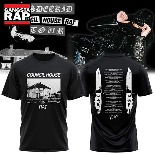 EsDeeKid Council House Rat Tour 2026 Black T Shirt , Music Trend Shirt