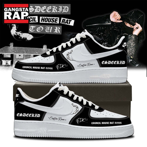 EsDeeKid Council House Rat Tour 2026 Personalized Air Force 1 Shoes Sneaker , Music Trending Shoes