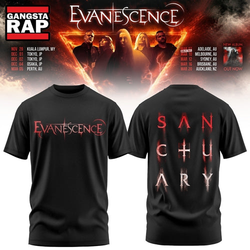 Evanescence Australia & New Zealand Tour 2027 Black T Shirt