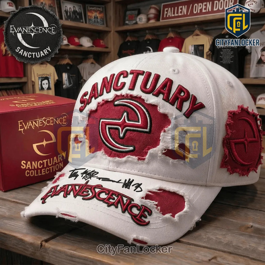 Evanescence Sanctuary Official Distressed Embroidered Band Merch Baseball Cap