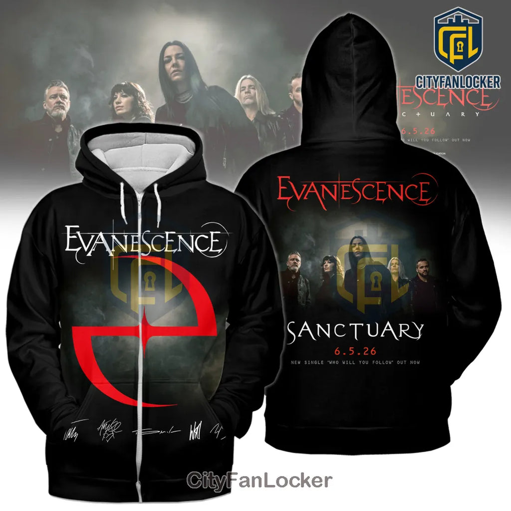 Evanescence Sanctuary Who Will You Follow Band Signatures T-Shirt