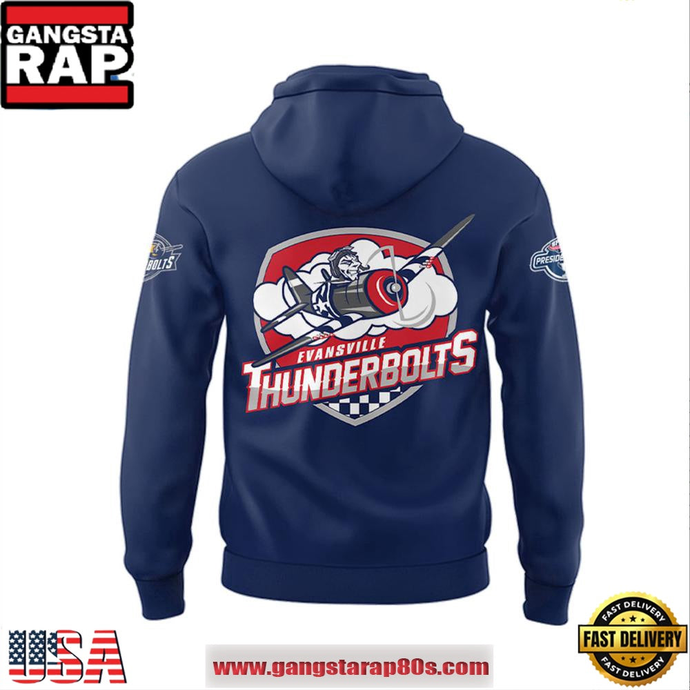 Evansville Thunderbolts SPHL PRESIDENT’S CUP 2025 CHAMPIONS Hoodie Shirt