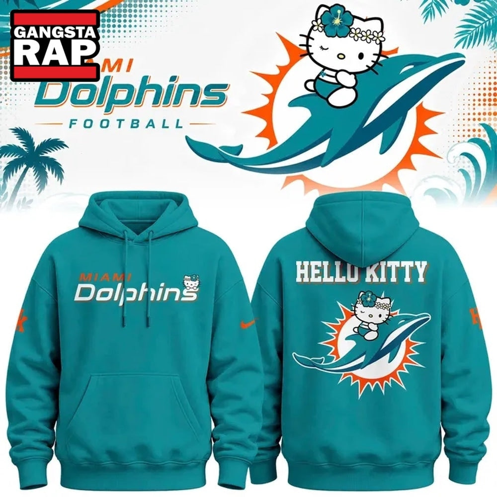 Exclusive Miami Dolphins x Hello Kitty 2026 Blue Hoodie , Music Trend Shirt