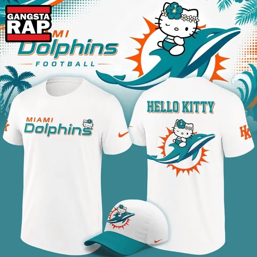 Exclusive Miami Dolphins x Hello Kitty 2026 White T Shirt , Music Trend Shirt