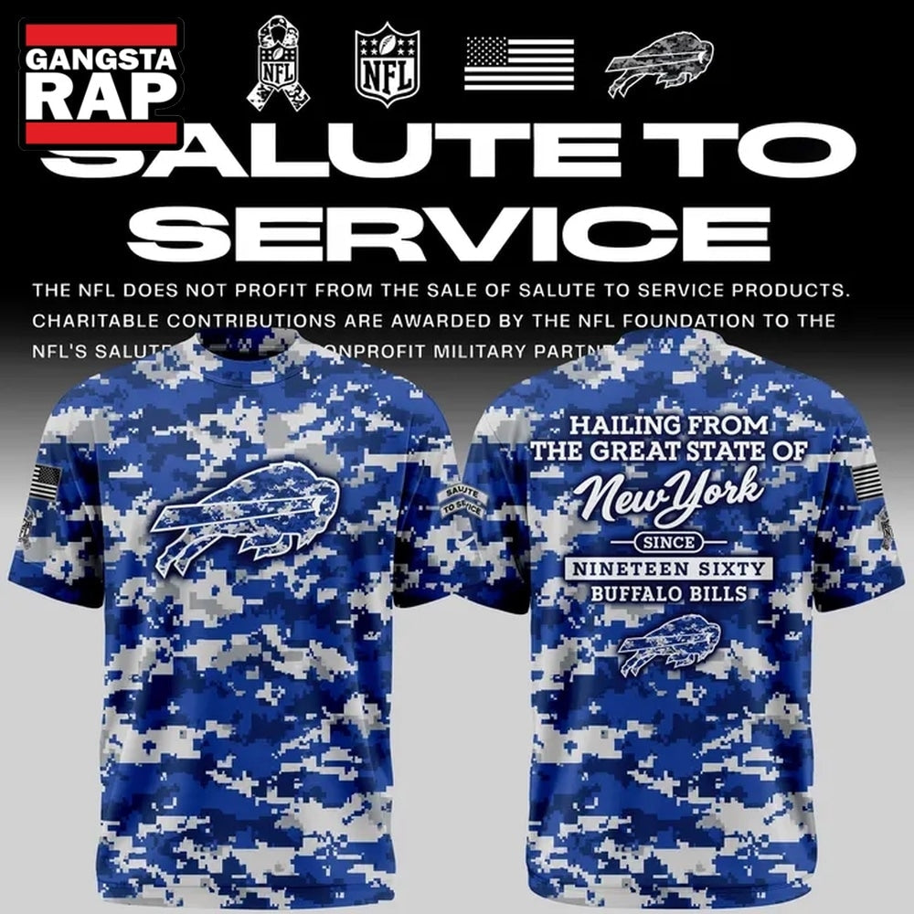 Exclusive Version Buffalo Bills Salute to Service T Shirt 2026