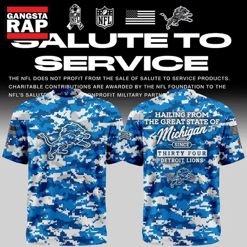 Exclusive Version Detroit Lions Salute to Service T Shirt 2026