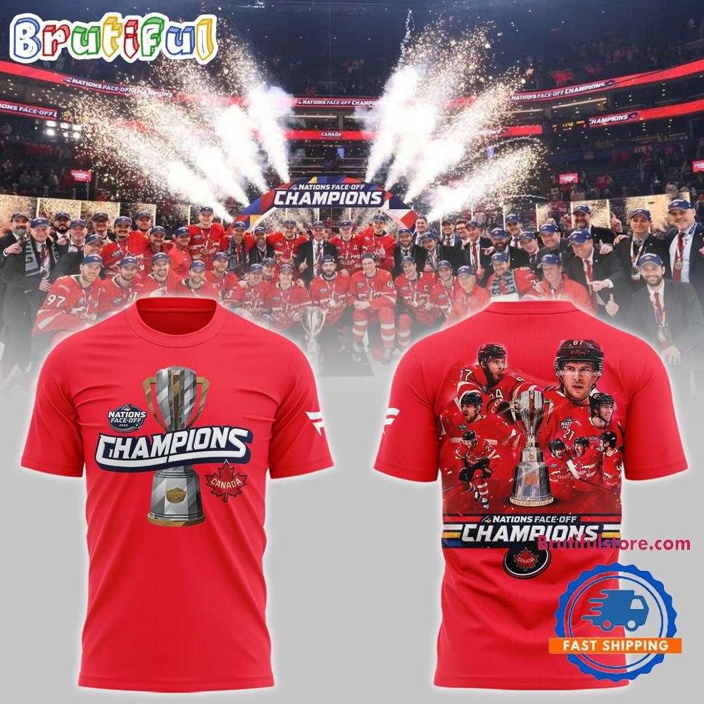 FACE-OFF CHAMPIONS 2025 Canada Team Hockey Limited Edition Hoodie T-Shirt