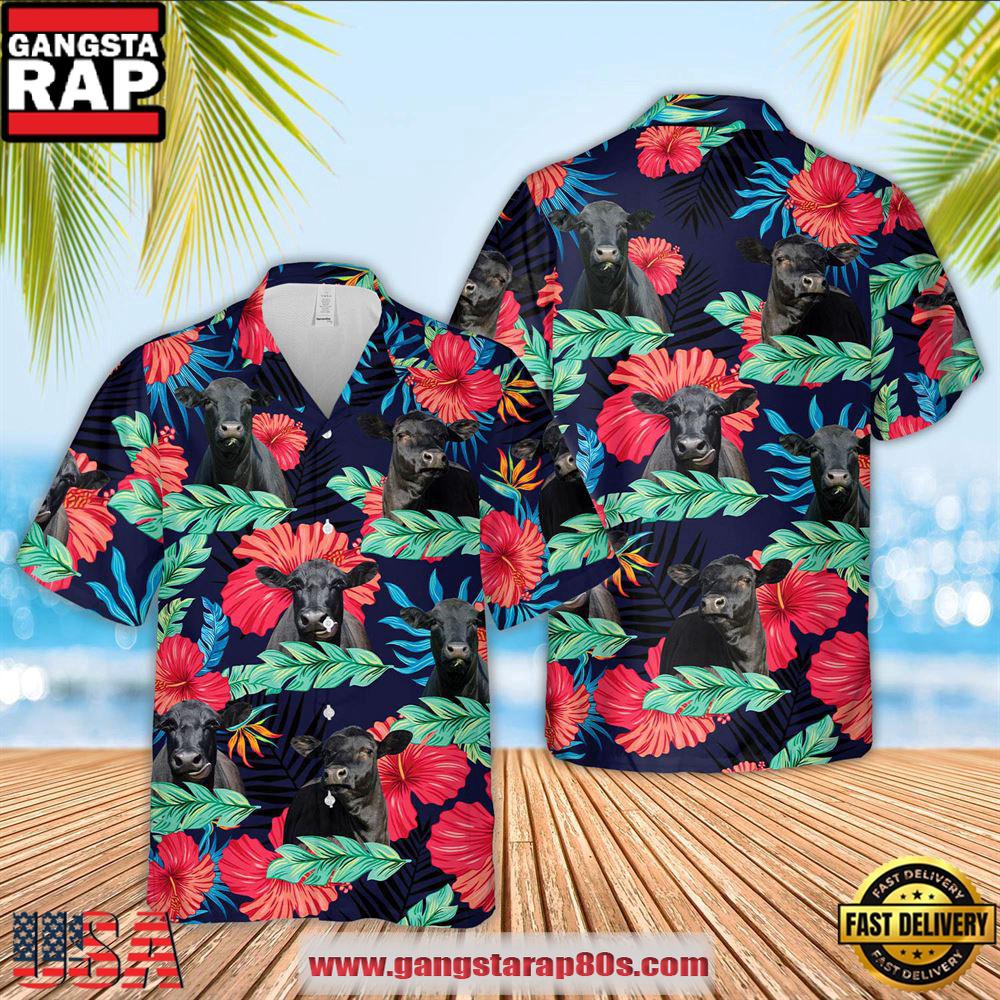 Black Angus Hawaiian Shirts, Farm Hawaiian Shirt