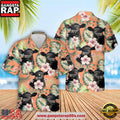 Black Angus Summer Happiness Floral Farm 3D Hawaiian Shirt, Farm Hawaiian Shirt