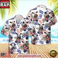 Black Baldy American Little Flowers And Flag Pattern Hawaiian Shirt, Farm Hawaiian Shirt