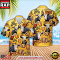 Black Baldy Drink Beer Pattern 3D Hawaiian Shirt, Farm Hawaiian Shirt