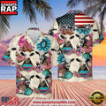 Black Baldy Happiness Flowers 3D Hawaiian Shirt, Farm Hawaiian Shirt