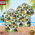 Black Baldy Pineapple Pattern 3D Hawaiian Shirt, Farm Hawaiian Shirt