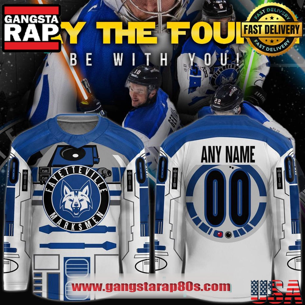 Fayetteville Marksmen x Star Wars Limited Edition White Custom Hockey Jersey