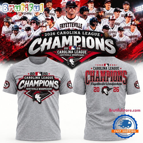 Fayetteville Woodpeckers 2026 Carolina League Champions 3D Shirt