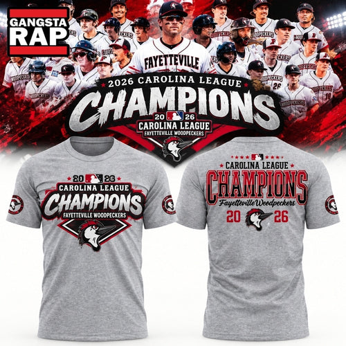 Fayetteville Woodpeckers 2026 Carolina League Champions 3D Shirt Hoodie T-Shirt