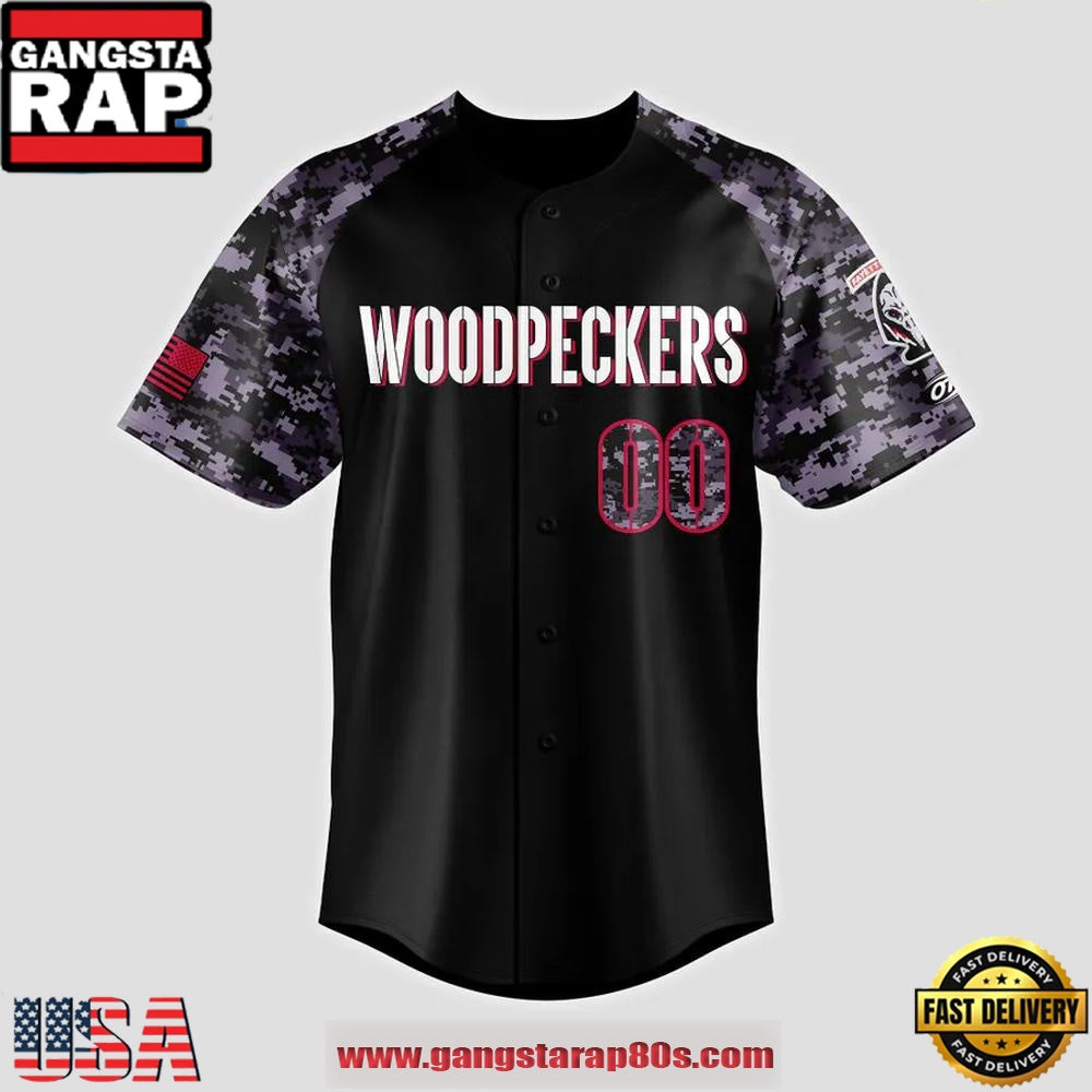 Fayetteville Woodpeckers Black Ops Limited Edition Custom Baseball Jersey Shirt
